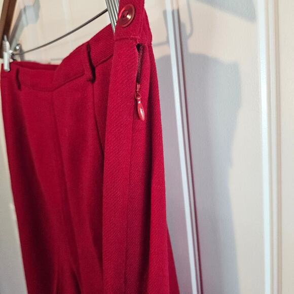 Sag Harbor Vintage Wool Pants Womens Size 16 Red High Rise 90s Retro Mod Slacks - Picture 5 of 10